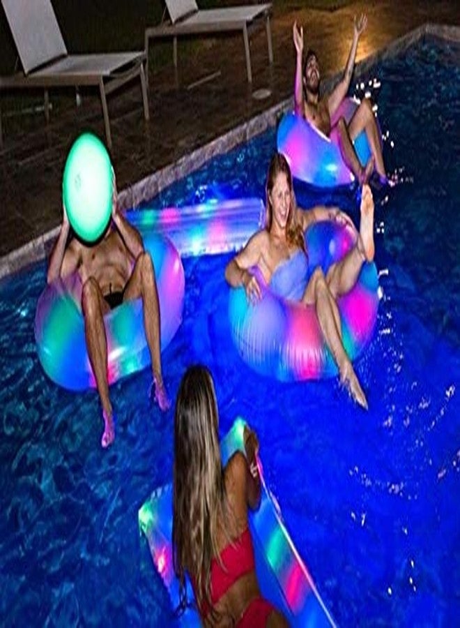 PoolCandy Illuminated LED Pool Raft; 72" Deluxe Pillow Raft Perfect for Day and Night time use. - Image 4
