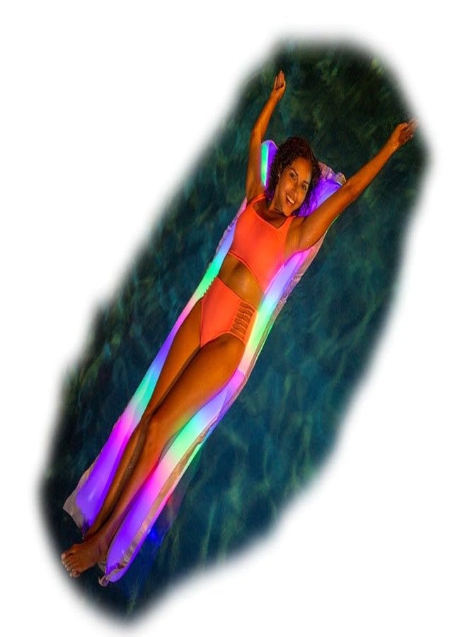 PoolCandy Illuminated LED Pool Raft; 72" Deluxe Pillow Raft Perfect for Day and Night time use. - Image 3