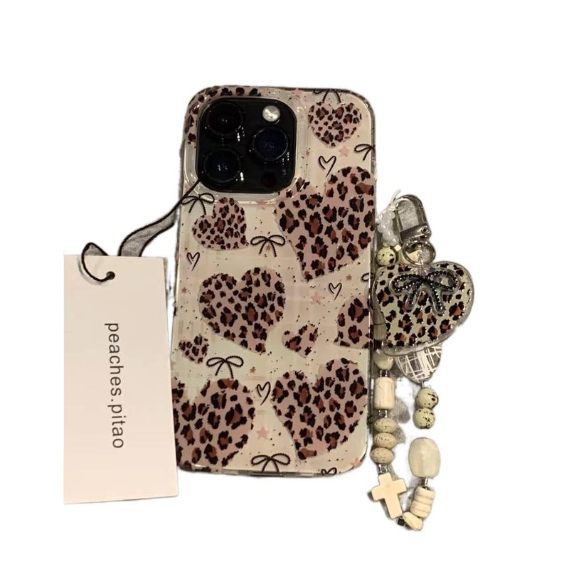 iPhone 14 Pro Max Cover Silicone Protective , for iPhone 14 14 Plus 14 Pro 14 Pro Max , , Leopard Print Bow , Bow Design - Image 2