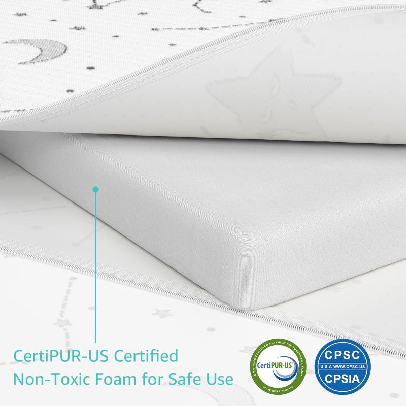YENING Breathable Pack and Play Mattress Pad 38x26 Waterproof Baby Mattress for Pack N Play Matress Topper Waterproof with Strap - Image 3