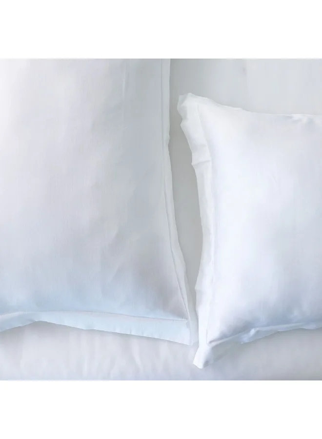 دانوب هوم Serene 3 - Pieces Cotton King Duvet Cover Set Soft, Breathable, And Comfortable Bedding Elegant And Durable Duvet, Pillow Shams for a Luxurious Bedroom Makeover 220x230 cm, 50x75 cm - White