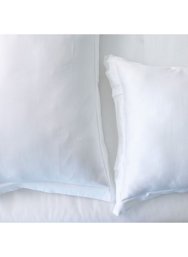 DANUBE HOME Serene 3 - Pieces Cotton King Duvet Cover Set Soft, Breathable, And Comfortable Bedding Elegant And Durable Duvet, Pillow Shams for a Luxurious Bedroom Makeover 220x230 cm, 50x75 cm - White - Image 4