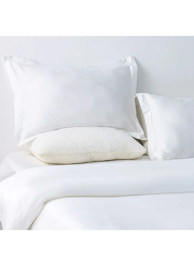 DANUBE HOME Serene 3 - Pieces Cotton King Duvet Cover Set Soft, Breathable, And Comfortable Bedding Elegant And Durable Duvet, Pillow Shams for a Luxurious Bedroom Makeover 220x230 cm, 50x75 cm - White