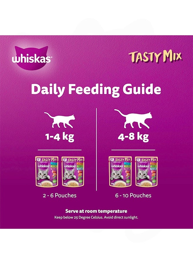 Whiskas Tasty Mix of the Sea Collection Wet Cat Food In Jelly | 1+ Years - 70G (Pack Of 12) - Image 4