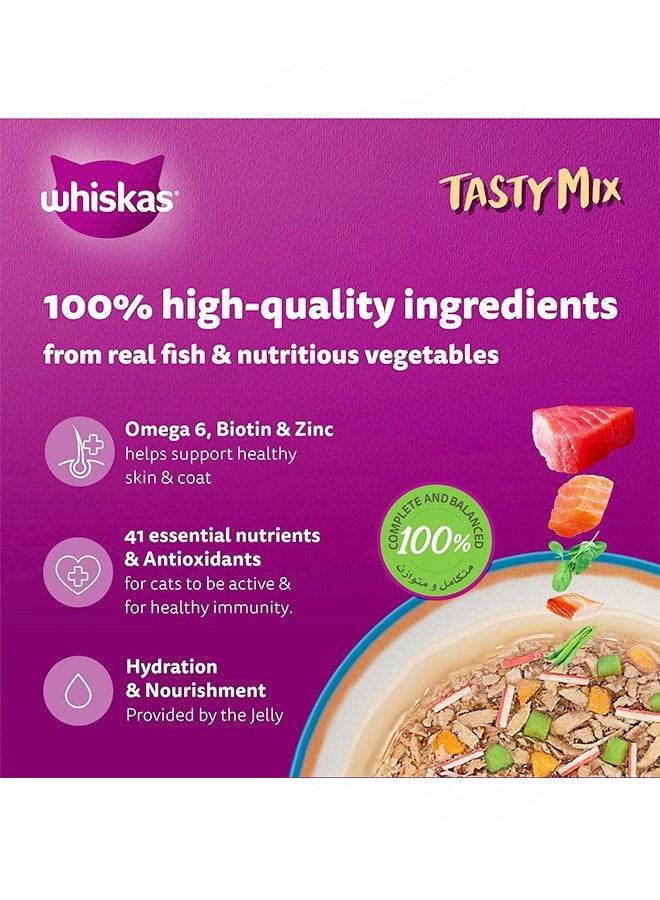 Whiskas Tasty Mix of the Sea Collection Wet Cat Food In Jelly | 1+ Years - 70G (Pack Of 12) - Image 3