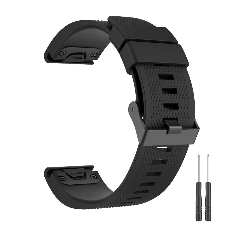 VANCLE 22mm Soft Silicone Quickfit Watch Band Compatible with Garmin Fenix 7/6 Pro/6/5 Plus/5, Forerunner 955/945/935, Epix, Descent G1, Approach S60, Quatix 5 - Image 1