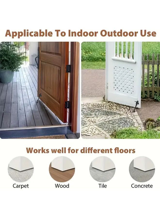 Heavy Duty Semi Automatic Door Stop Brake Black No Drill Installation Anti Slam - Image 4