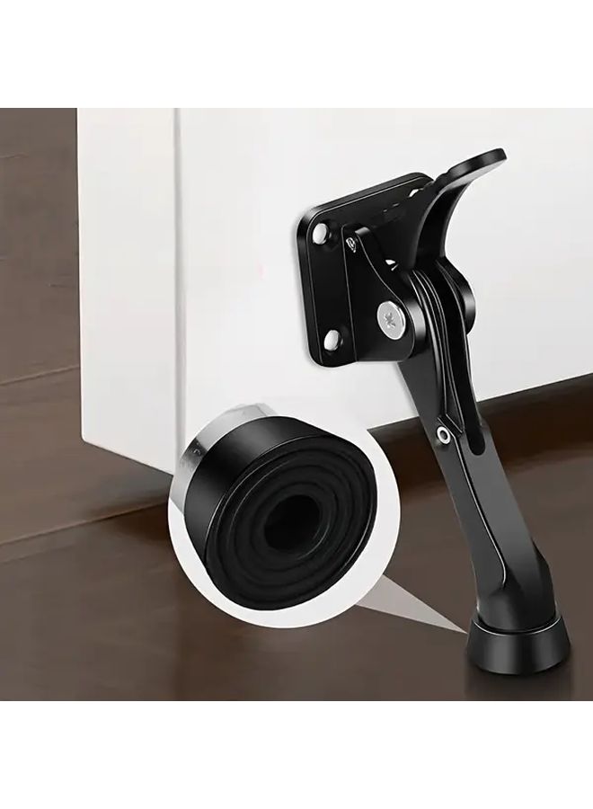 Heavy Duty Semi Automatic Door Stop Brake Black No Drill Installation Anti Slam - Image 3