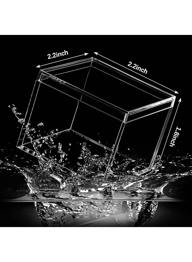 إيروريكس 8 قطع من البلاستيك الشفاف الأكريليكي المربع صندوق تخزين صغير حاويات مربعة صغيرة مع أغطية صندوق تخزين الحلوى للحبوب الحلوى والمجوهرات الصغيرة 2.2 × 2.2 × 1.8 بوصة - Image 5