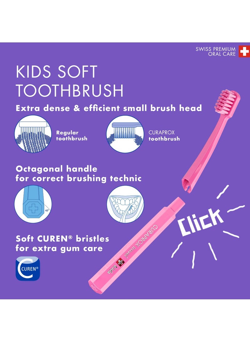 CURAPROX Kids Travel Set Pink 3 Pcs - Image 3