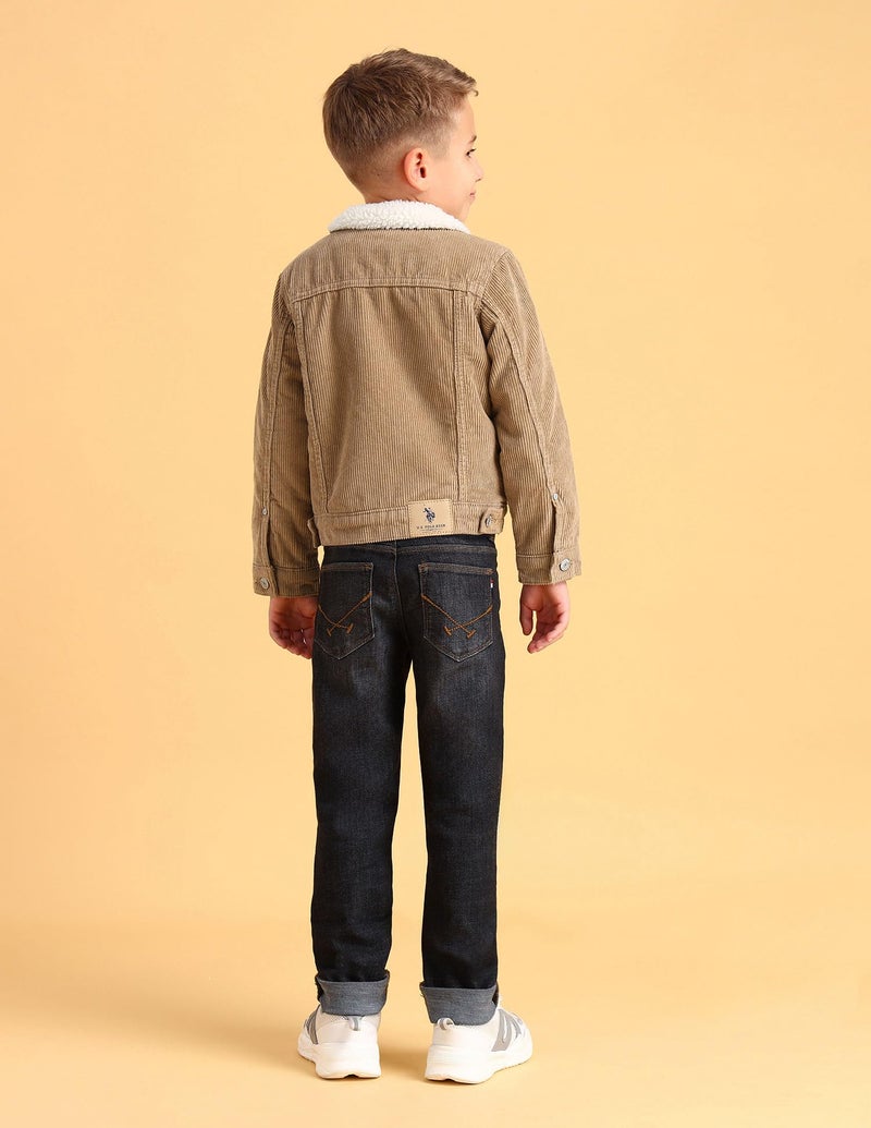 U.S. Polo Assn. Kids Regular fit Cotton Hooded Jackets (UKJCK0285_Beige_12M) - Image 5
