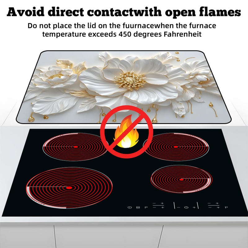 AOHMPT Multi-Design Stove Cover for Glass/Electric Stoves - 3-in-1 Heat-Resistant Protector Mat, Non-Slip Drying Rack 28"x20" - Image 3