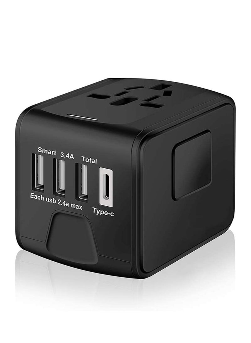 Universal International Travel Power Adapter W/High Speed 2.4A USB 3.0A Type-C Wall Charger European Adapter Worldwide AC Outlet Plugs Adapters for Europe UK US AU Asia - Image 1