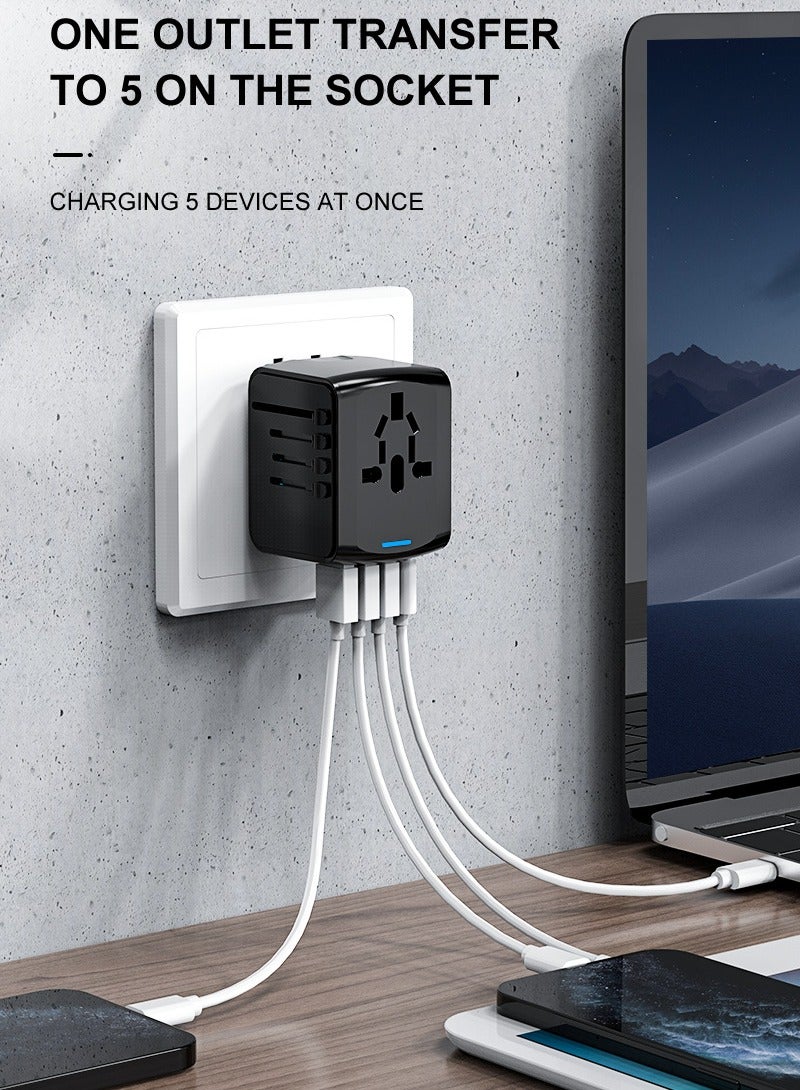 Universal International Travel Power Adapter W/High Speed 2.4A USB 3.0A Type-C Wall Charger European Adapter Worldwide AC Outlet Plugs Adapters for Europe UK US AU Asia - Image 3