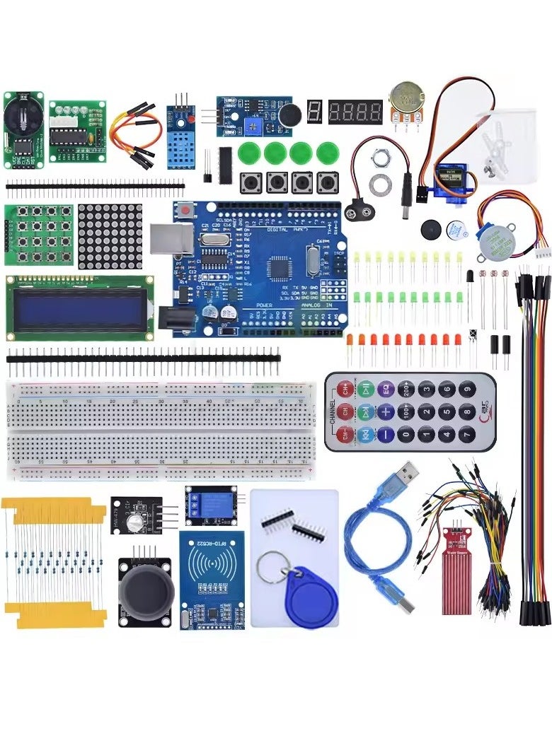 Generic ROBOTUAE UNO R3 Project Super Starter Kit Compatible with Arduino IDE  - Image 1