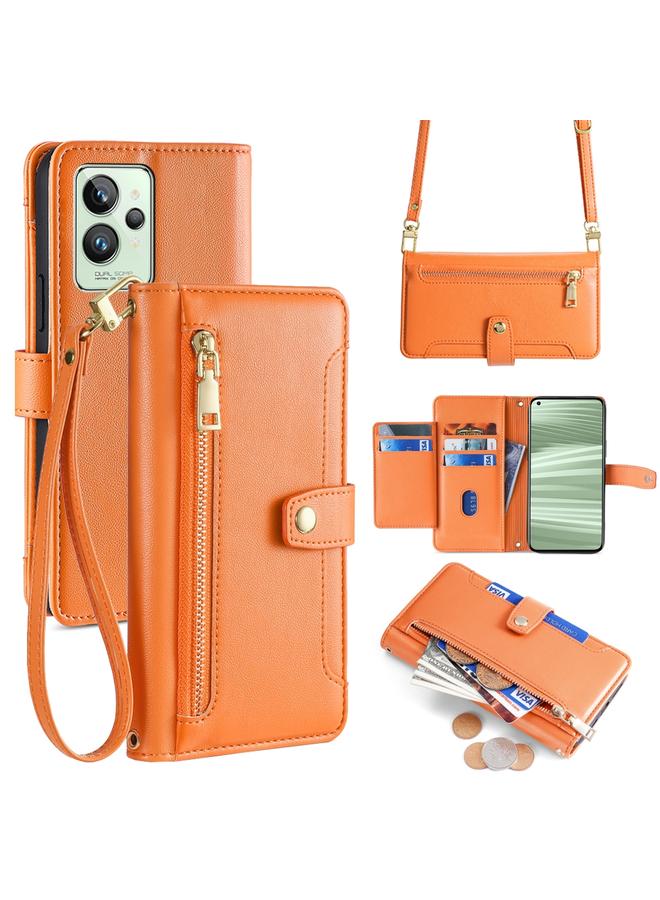 إيروريكس جراب هاتف Realme GT2 Pro من الجلد الصناعي بسحاب ومحفظة متقاطعة بنسيج الأغنام - Image 1