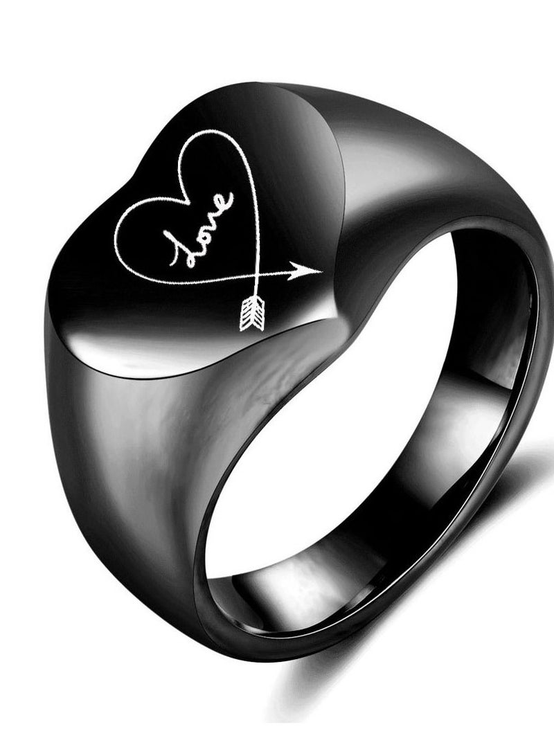 Stainless Steel Solid Polished Signet Ring