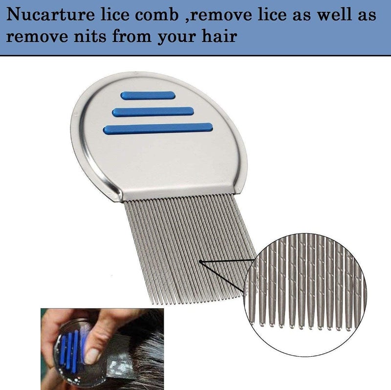 RIXTEC Head New Lice Comb For Women And Kids Stainless Steel Lice Terminator Fine All Hair Egg Nit Lice Egg Removal Comb For Women and men Easy to Use Reusable (multi color) - Image 3