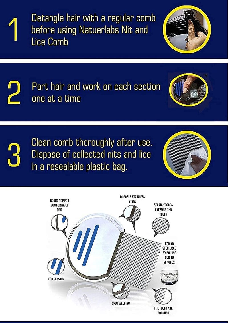 RIXTEC Head New Lice Comb For Women And Kids Stainless Steel Lice Terminator Fine All Hair Egg Nit Lice Egg Removal Comb For Women and men Easy to Use Reusable (multi color) - Image 5