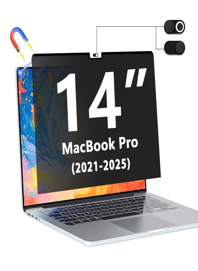 Phimoos Magnetic Privacy Screen Protector for MacBook Pro 14 Inch 2021-2024 (M1/M2/M3/M4), Removable Anti Spy Glare Blue Light Shield, 14.2" Mac Laptop Privacy Filter - Image 1