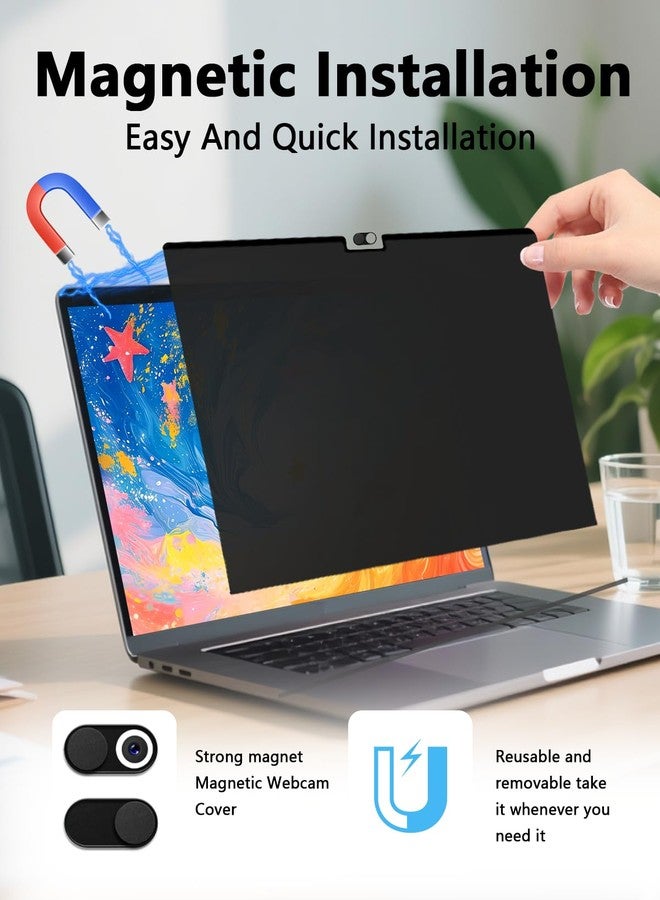 Phimoos Magnetic Privacy Screen Protector for MacBook Pro 14 Inch 2021-2024 (M1/M2/M3/M4), Removable Anti Spy Glare Blue Light Shield, 14.2" Mac Laptop Privacy Filter - Image 4