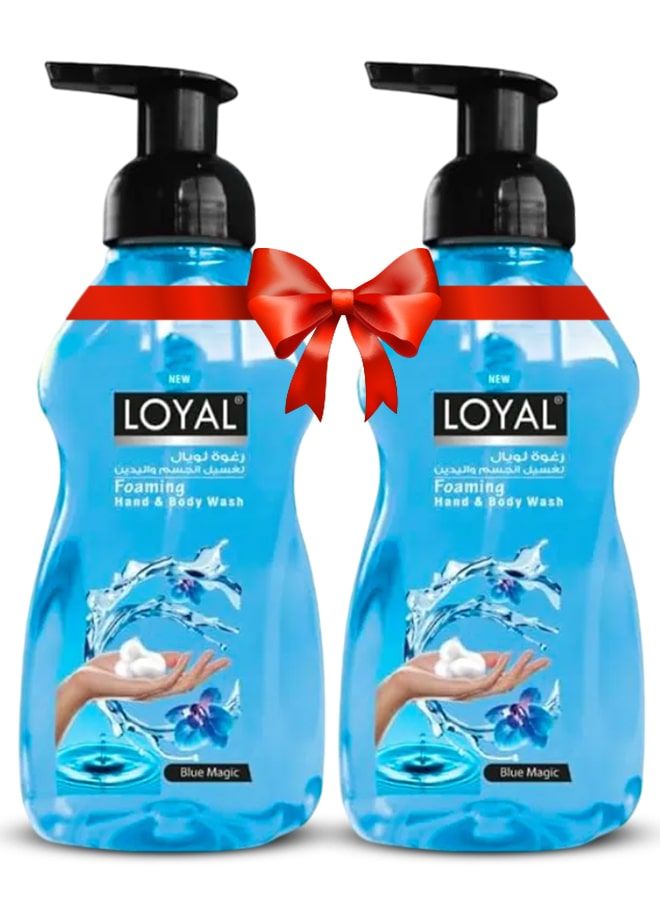 لويال غسول اليدين والجسم الرغوي، بلو ماجيك، 2 × 500 مل