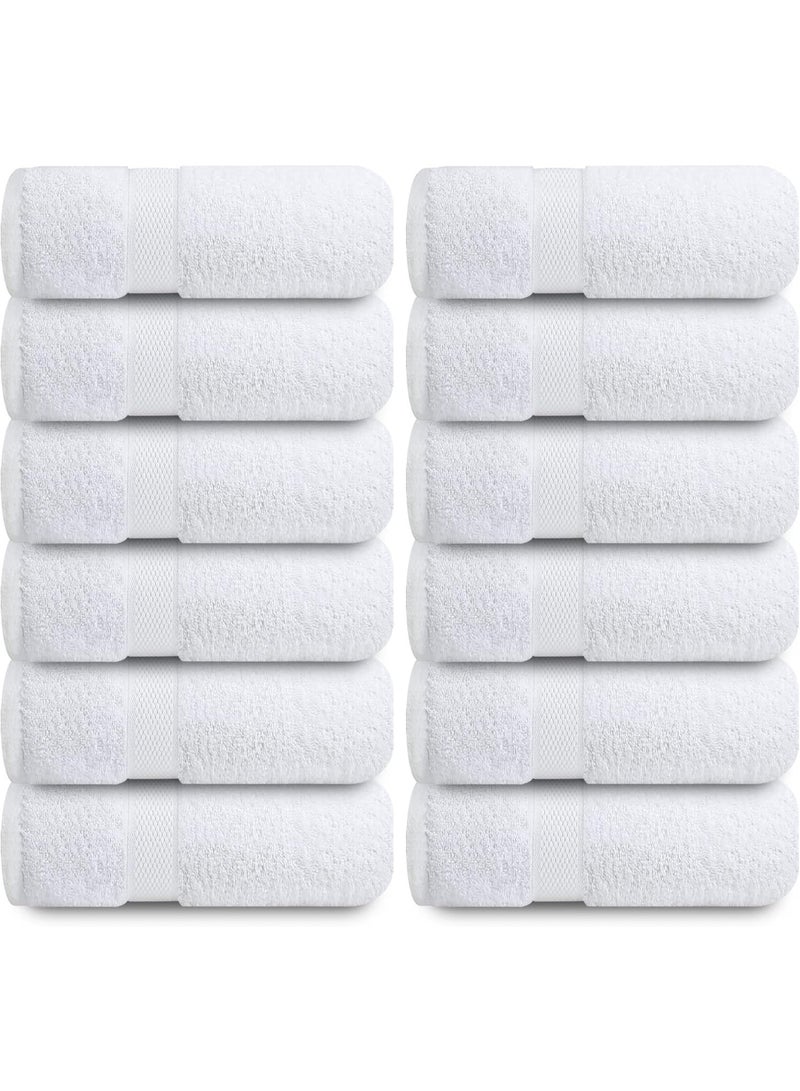 Xclusives Premium 12 Pack White Wash Cloths & Face Towels – 33cm x 33cm, 100% Cotton - Image 4