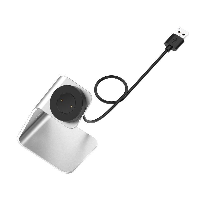 Magnetic Charger Stand: Silver Aluminum Alloy - Sturdy Anti-Slip Pad, Fast Stable Charging, Compact Portable Design Charger Dock for Huawei Smart Watch GT2/GT/GT2E, Honor GS PRO & More - Image 1