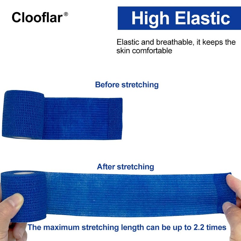 Clooflar 16 Pack Self Adhesive Bandage Wrap, 1" X 5 Yards Multi-Colored Elastic Cohesive Bandage for Sports,Wrist Ankle,Vet Wrap,Grip Tape - Image 3