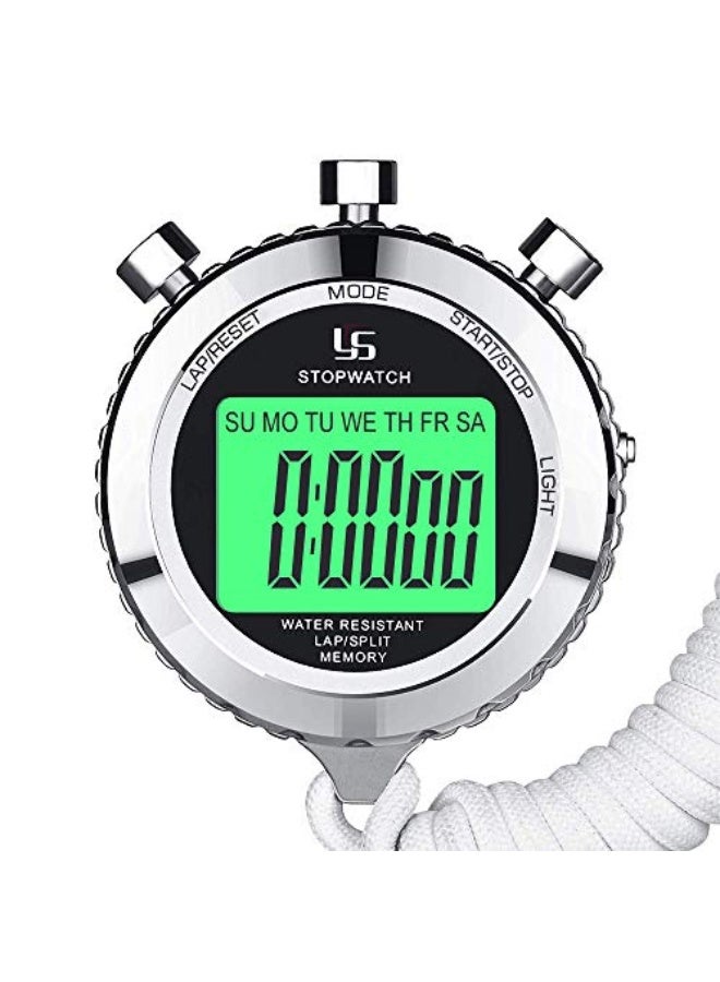 Generic LAOPAO XIAOKOA Metal Stopwatch Sports Waterproof - Stopwatch with Light Function&Mute Mode for Mode for Soccer Football Baseball Outdoor Sports Running  - Image 1