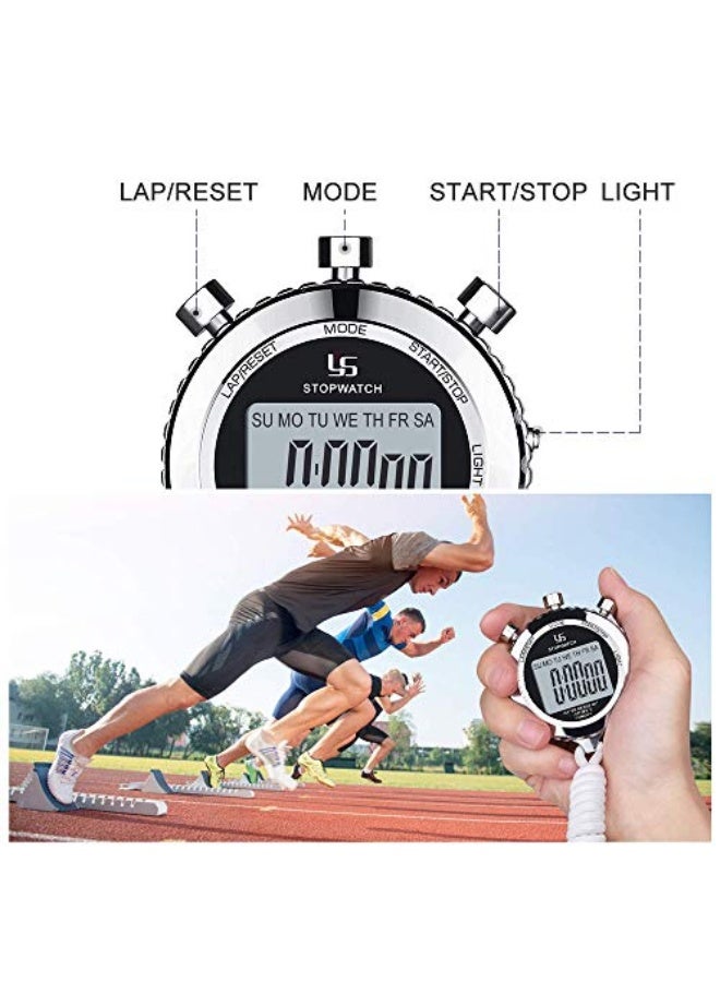 Generic LAOPAO XIAOKOA Metal Stopwatch Sports Waterproof - Stopwatch with Light Function&Mute Mode for Mode for Soccer Football Baseball Outdoor Sports Running  - Image 3