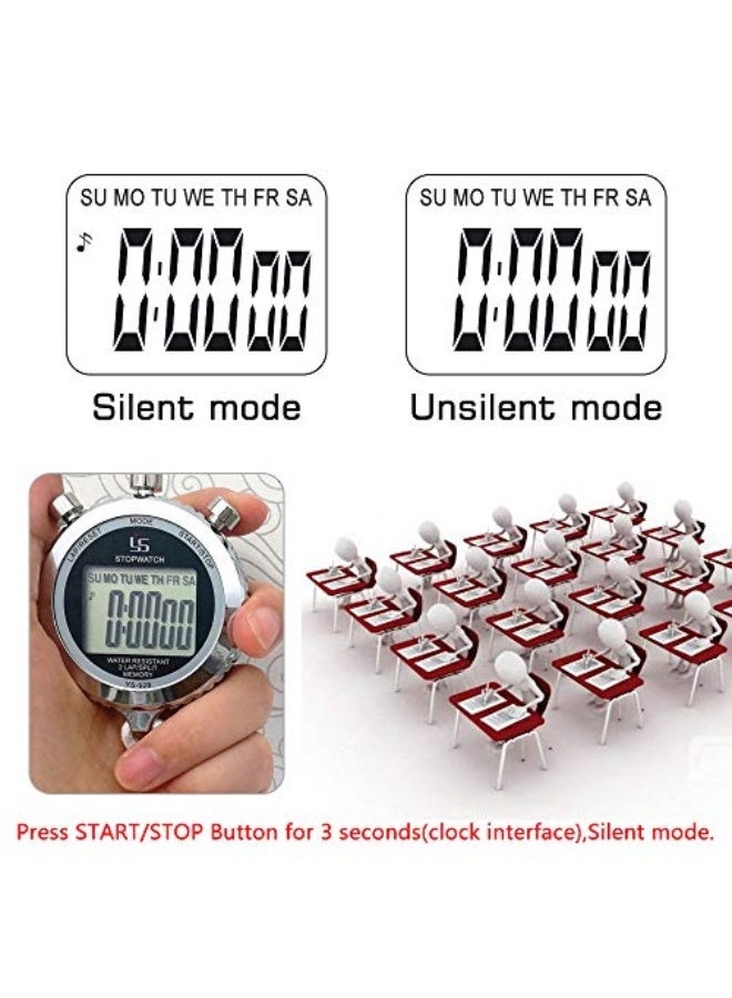 Generic LAOPAO XIAOKOA Metal Stopwatch Sports Waterproof - Stopwatch with Light Function&Mute Mode for Mode for Soccer Football Baseball Outdoor Sports Running  - Image 4