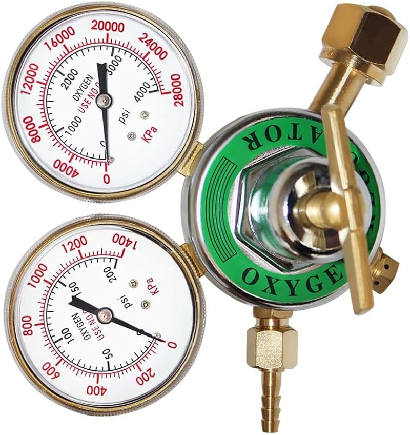 Heavy Duty Brass Oxygen Regulator Torch Kit 0 200 PSI Outlet CGA 540 Inlet - Image 2