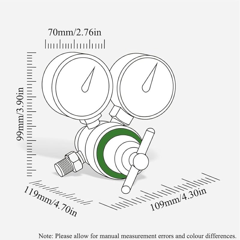Heavy Duty Brass Oxygen Regulator Torch Kit 0 200 PSI Outlet CGA 540 Inlet - Image 3