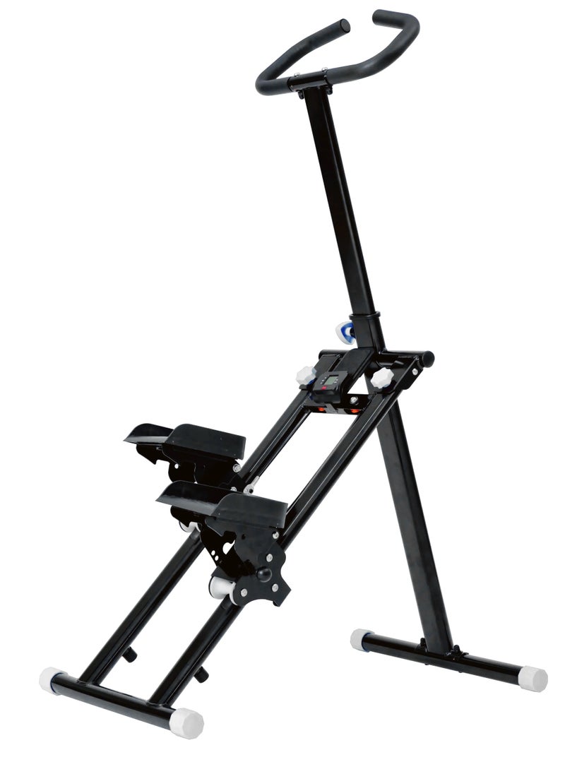 Generic - Stair Stepper Folding Vertical Cardio Exercise Climber Stair-Master for Exercise at Home Full Body Workout Machine with Handlebar 242LBS Load with Adjustable Step Range Handlebar & Pedals - Image 1