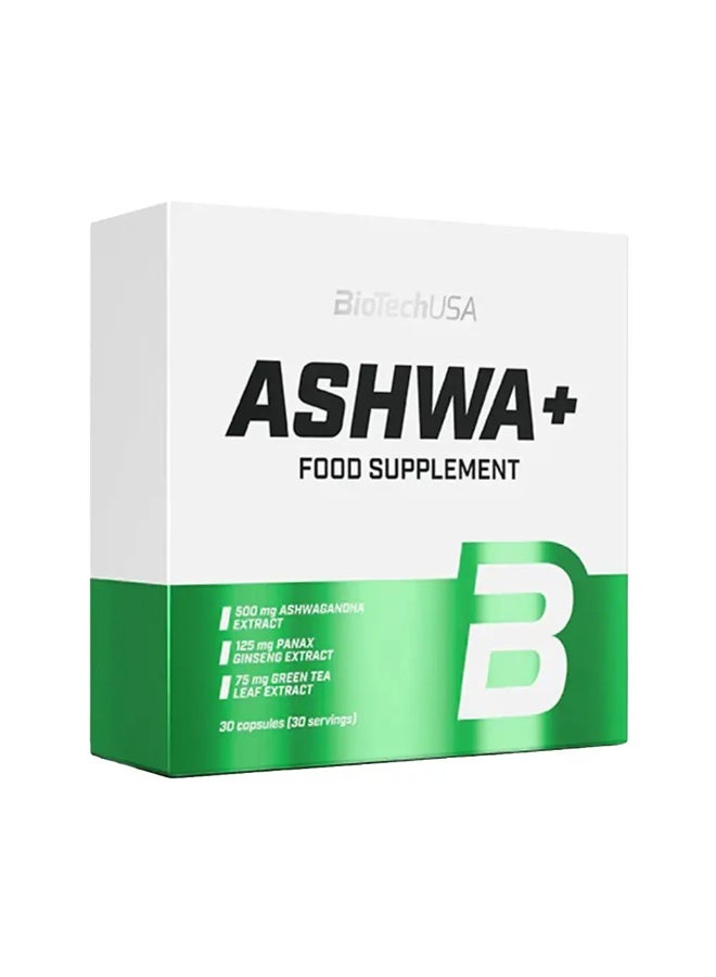 Ashwagandha 500 mg With Panax Ginseng 125 mg, Green Tea Extract 75 mg, Withanolides, Ginsenosides and EGCG, 30 Plant-Based Capsules