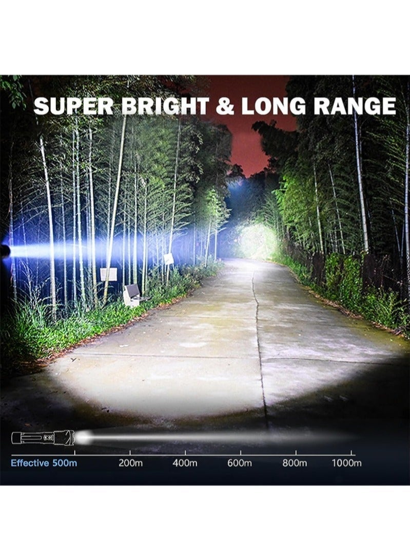 Yoawllty Torch Light, Flashlight, Waterproof High Power Zoomable 10000 Lumens with 7 Light Modes, Rechargeable Handheld Emergency Light for Camping Hiking - Image 4