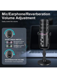 AWALOR XLR Dynamic Microphone with RGB Control and Headphone Jack for PC Gaming and Streaming  - Image 2