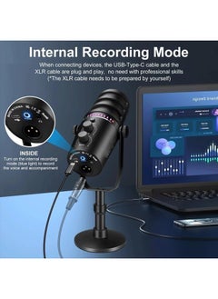 AWALOR XLR Dynamic Microphone with RGB Control and Headphone Jack for PC Gaming and Streaming  - Image 4