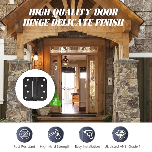 SORGMACH Self Closing Hinges 4 inch Oil Rubbed Bronze Auto Close Hinge 4 x 4 Inch Spring5/8 Radius Corner Commercial Adjustable Door Closer Hinge UL Listed, 6 Pieces - Image 4