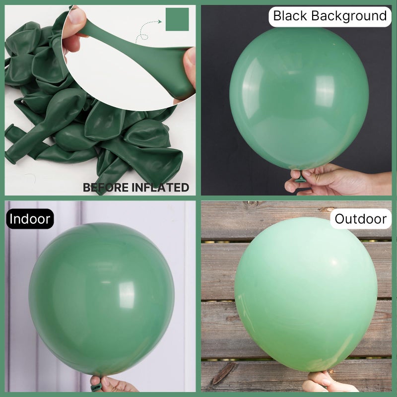 PartyWoo Sage Green Balloons 50 pcs 12 Inch Matte Dusty Olive Boho Green Eucalyptus Latex Helium Balloons for Wedding Baby Shower Gender Reveal Birthday Graduation Safari Party Decorations Green-F03 - Image 2