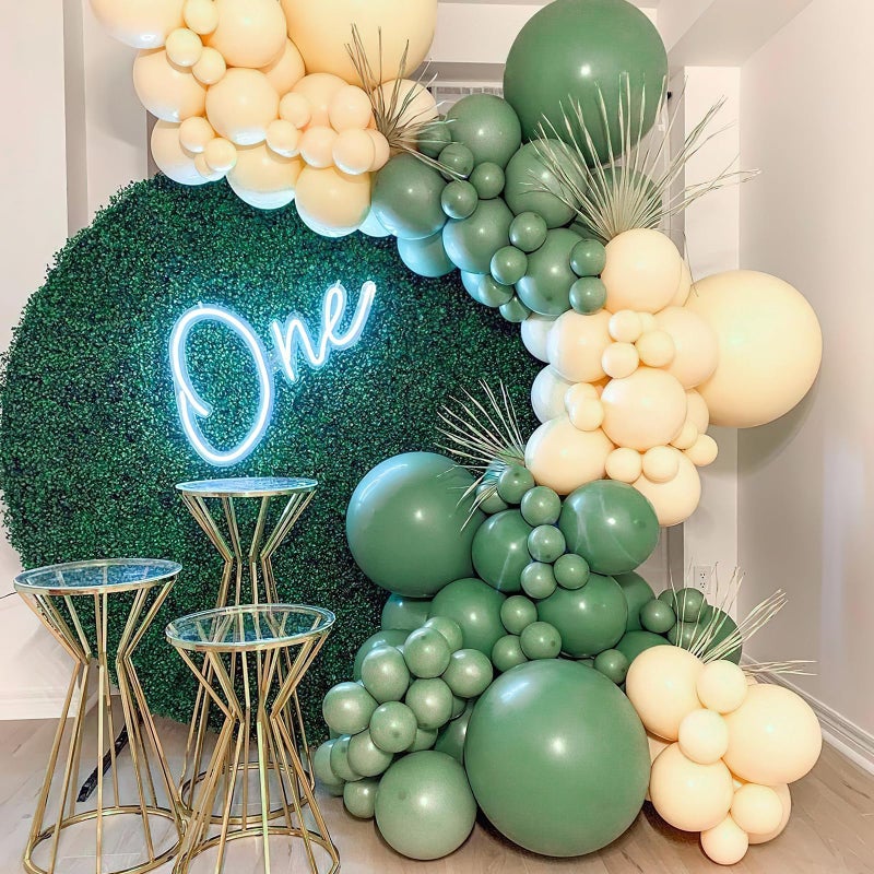 PartyWoo Sage Green Balloons 50 pcs 12 Inch Matte Dusty Olive Boho Green Eucalyptus Latex Helium Balloons for Wedding Baby Shower Gender Reveal Birthday Graduation Safari Party Decorations Green-F03 - Image 5
