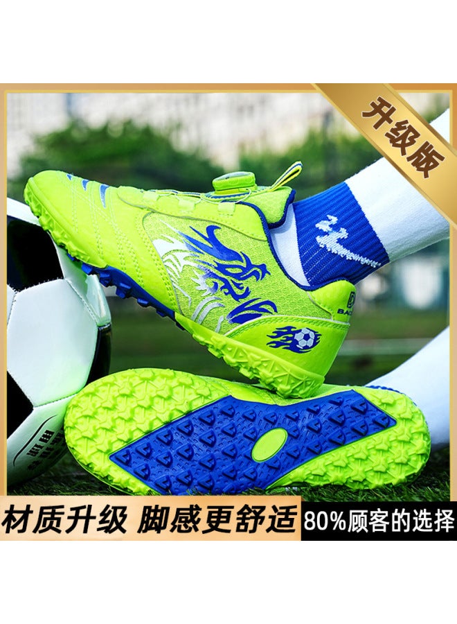 Genuine Children's Soccer Shoes, Boys' Rotating Buckle Breathable Tf Turf Cleats, Specialized For Boys And Girls Primary School Students Match Training Shoes
