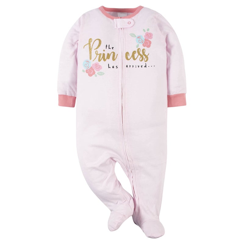 Gerber Gerber Baby Girls 2-Pack Sleep 'N Play Princess Pink 3-6 Months  - Image 2