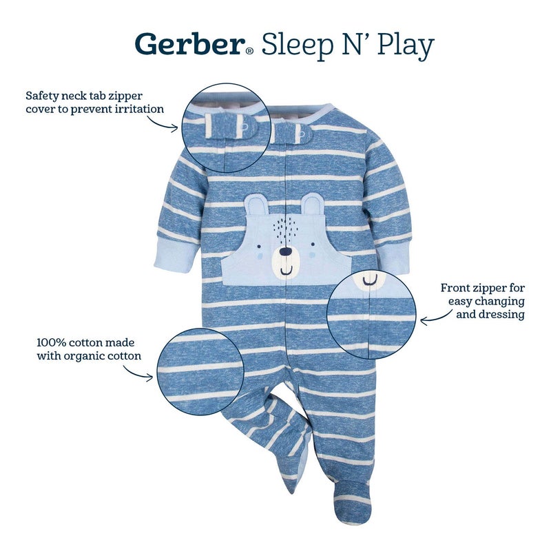 Gerber Gerber Baby Girls 2-Pack Sleep 'N Play Princess Pink 3-6 Months  - Image 4