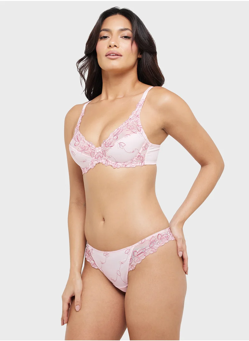 hunkemoller Lace Detail High Waist Brief