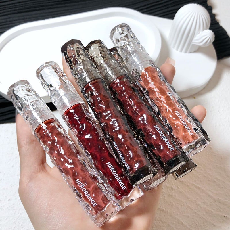 Herorange ~ Glacier Rock Mirror Lip Glaze Lasting Moisturizing Non-Stick Cup Plain Face White Water Light Feeling Glass Lip Gloss - Image 2