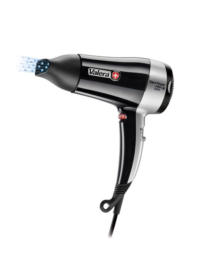 Valera Hair Dryer Silent Power 2400 Watts, Ions generator, ION Button on/off with pilot lamp, Removable filter, 6 temperature incl. Cool, Ripple wire SECURITY heating element - 545.14 - Image 1