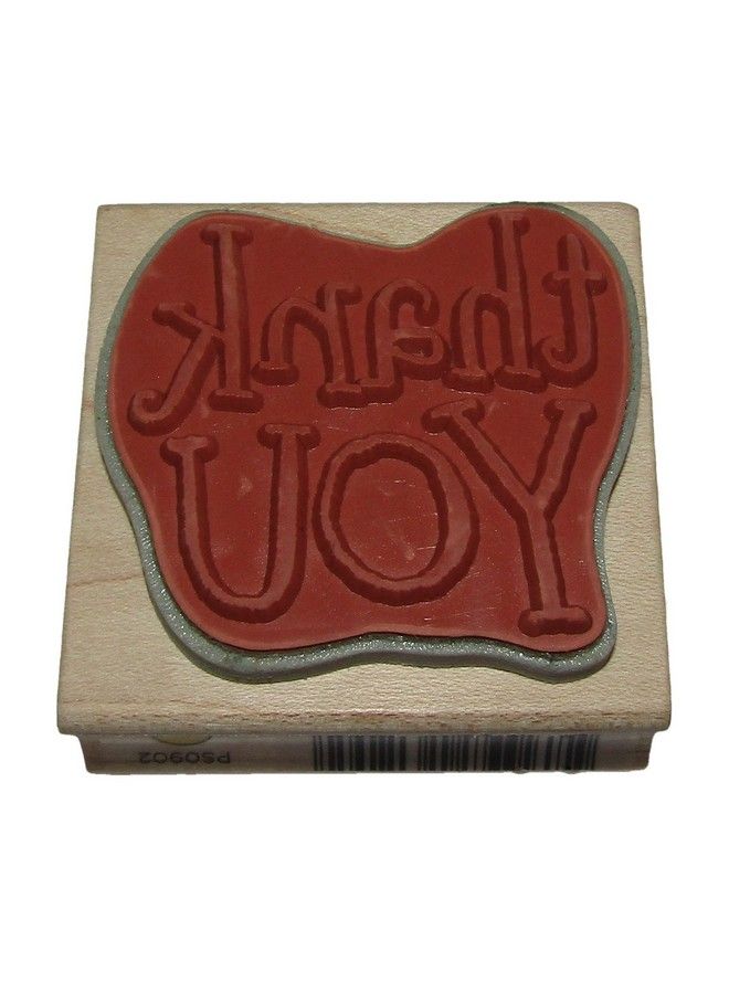 Hampton Art ختم مطاطي شكرًا هامبتون آرت مثبت على خشب بارتفاع 2 بوصة وطول 2 بوصة - Image 3