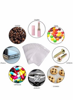 Y&D 100 Pieces Of Food Storage Bag, Resealable Polyester Film Odor Protection Bag With Zipper And Transparent Window Packaging For Sealing Supplies (White)  - Image 5